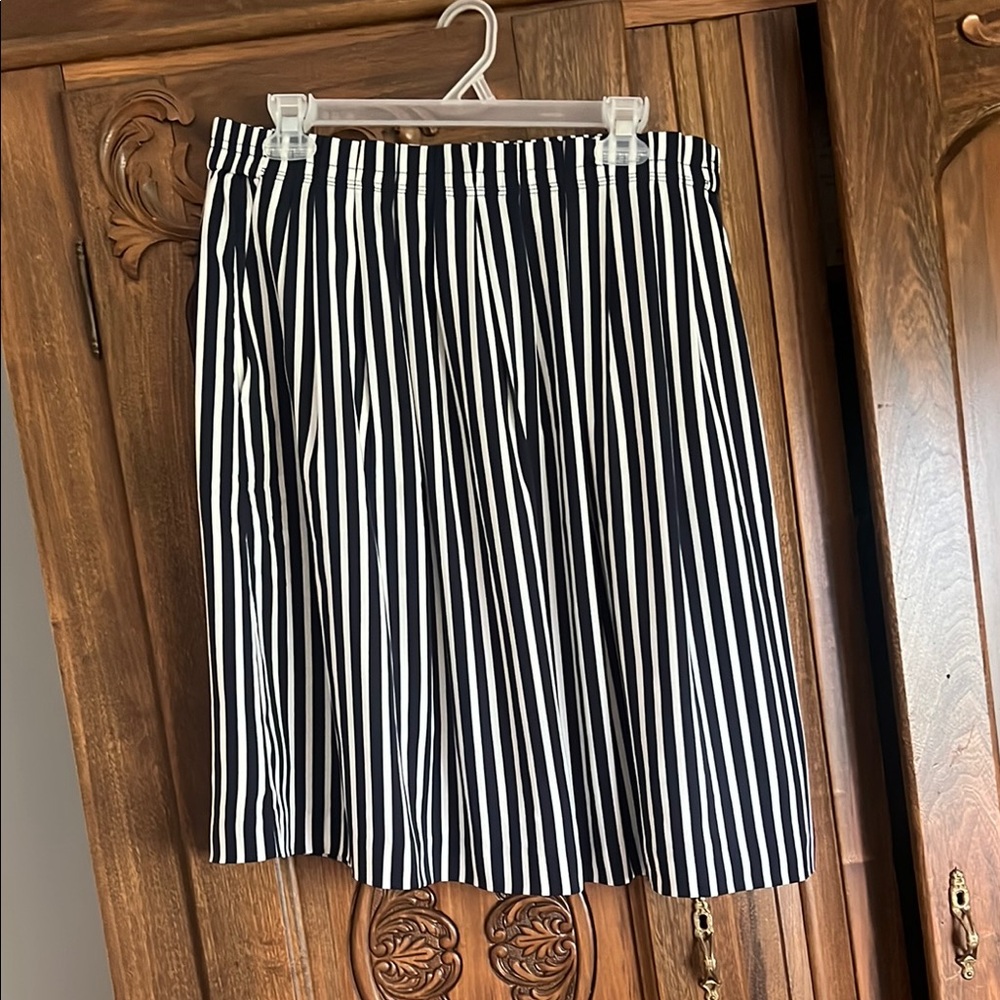 J Crew Navy and White Striped Women's Skirt